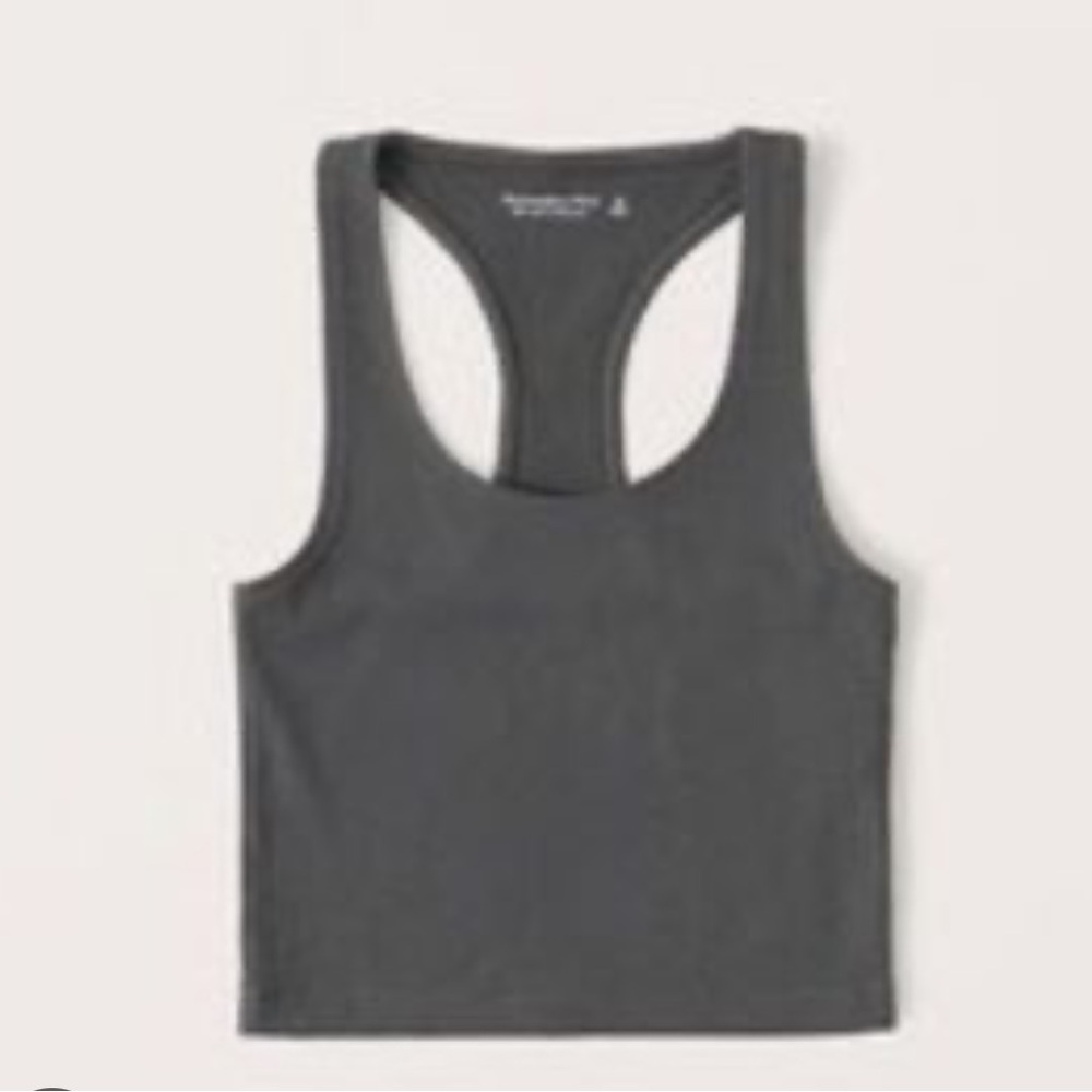 Abercrombie & Fitch Soft Charcoal Gray Ribbed Tank Top